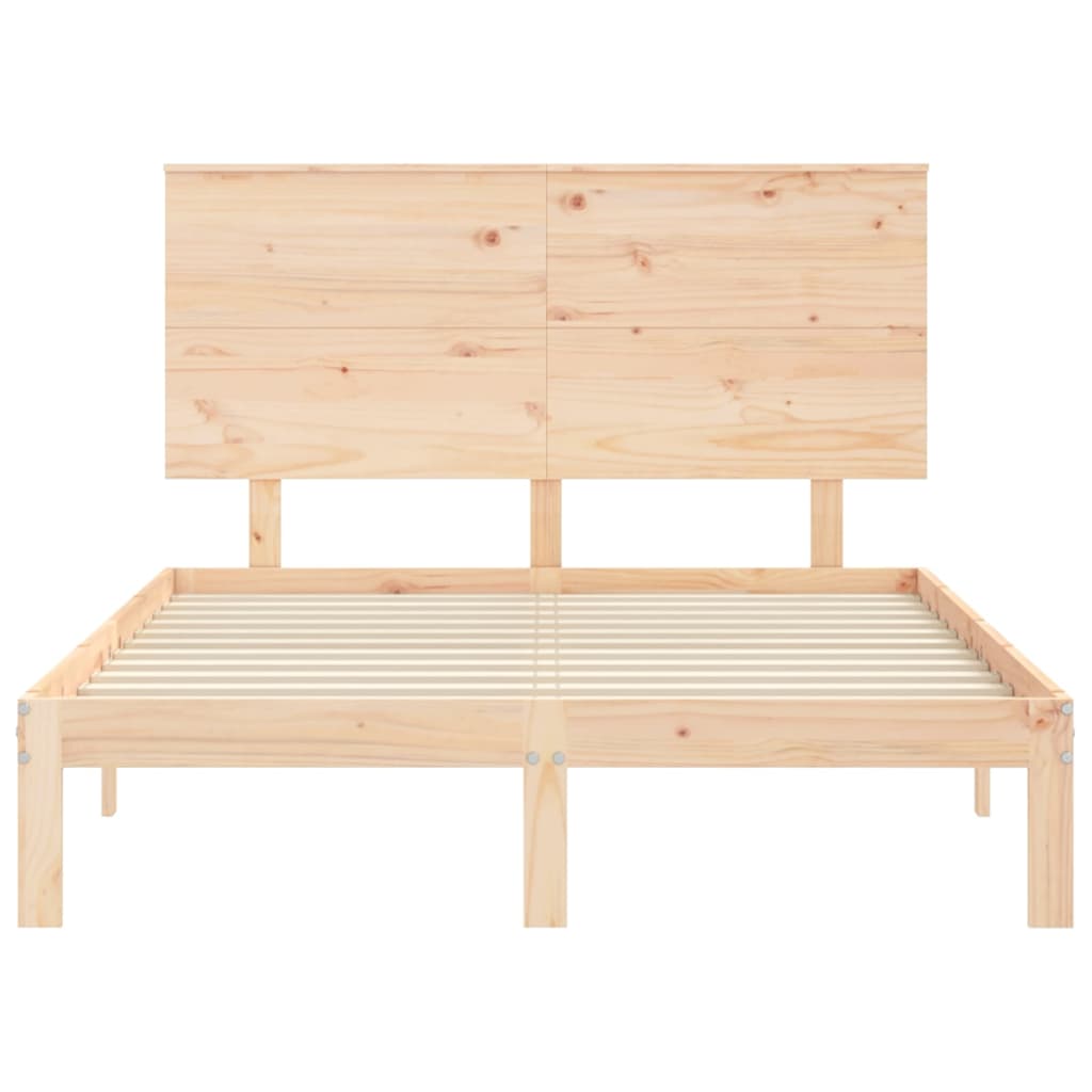 Cadre de lit sans matelas 140x190 cm bois de pin massif - XIOS