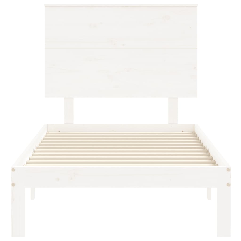 Cadre de lit sans matelas blanc 90x200 cm bois de pin massif - XIOS