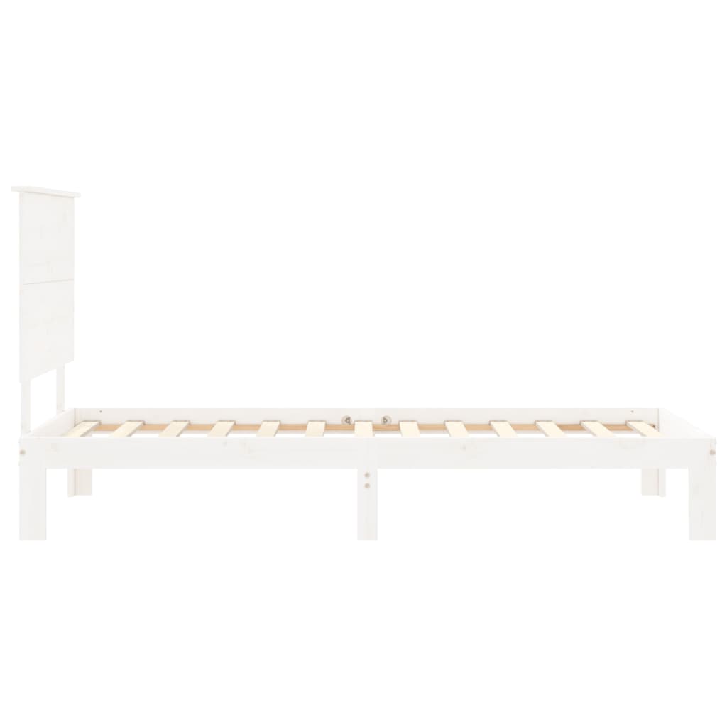 Cadre de lit sans matelas blanc 90x200 cm bois de pin massif - XIOS