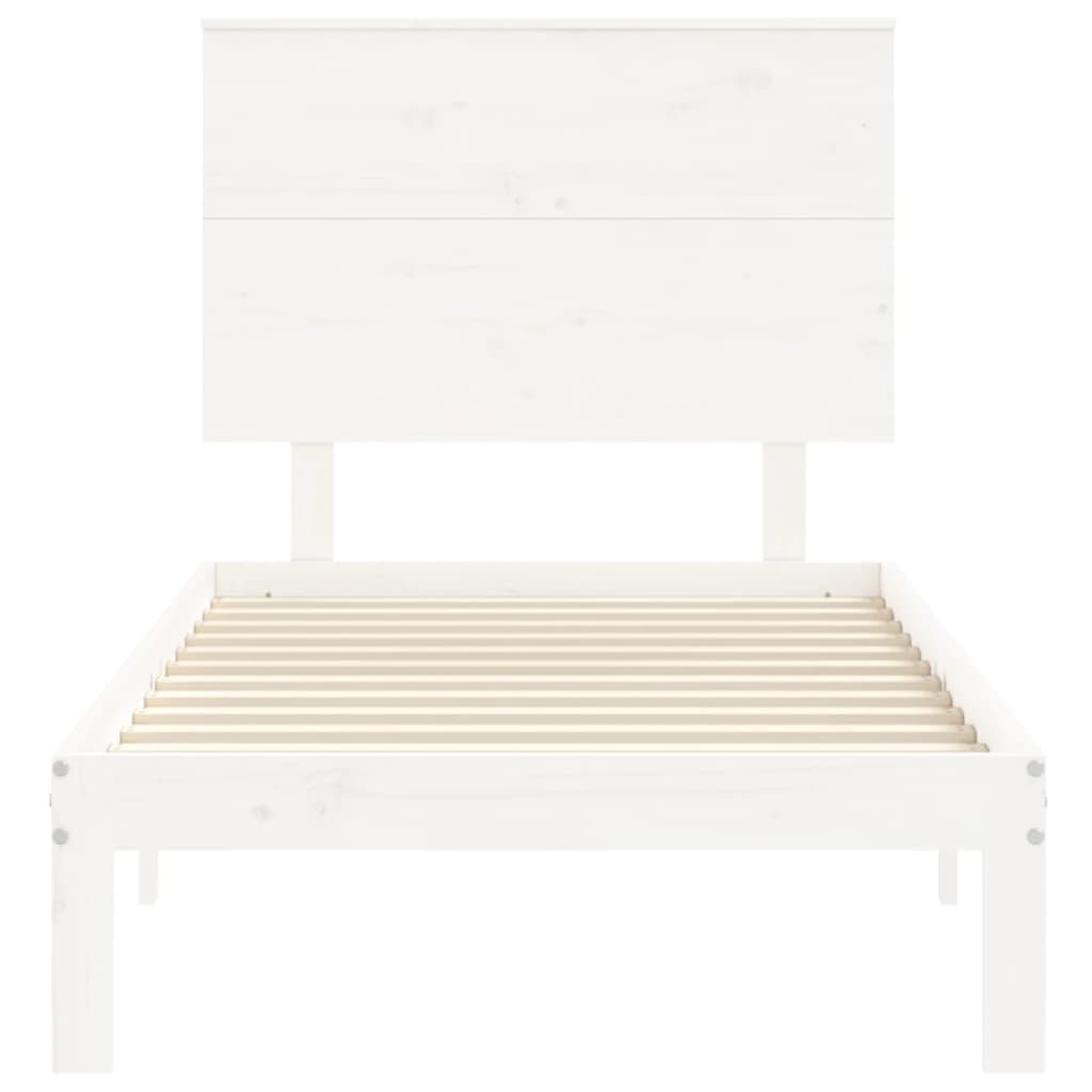 Cadre de lit sans matelas blanc 100x200 cm bois de pin massif - XIOS