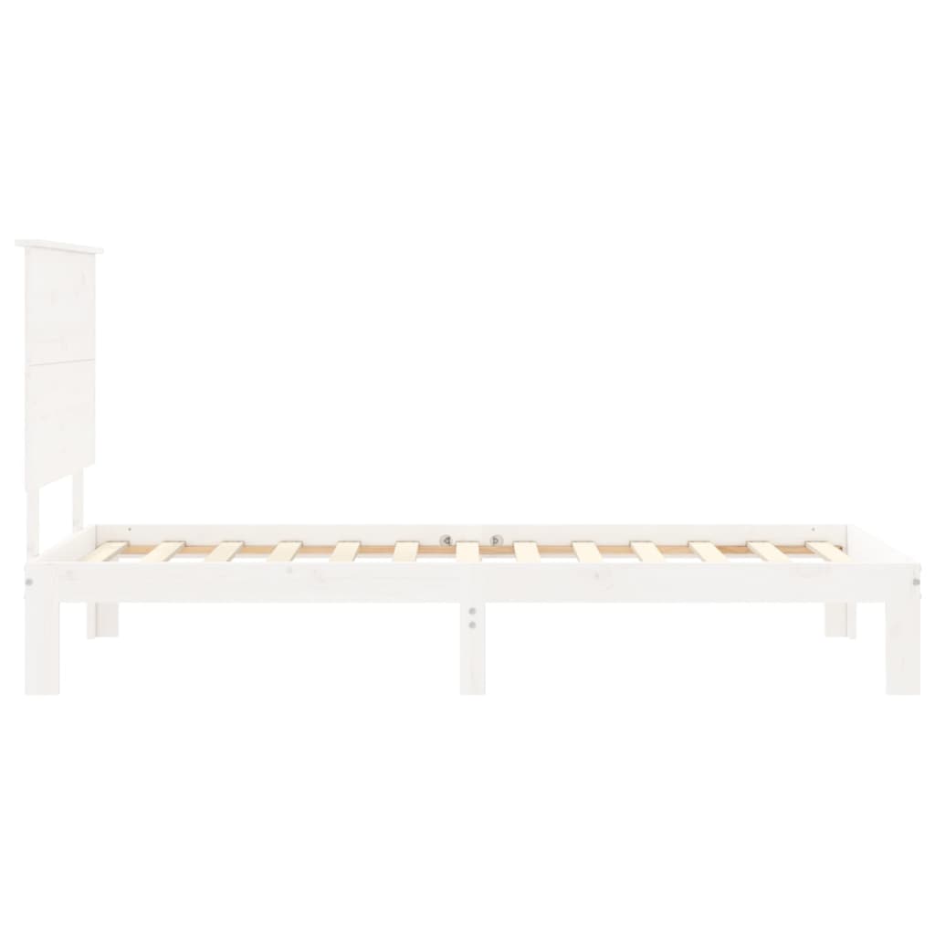 Cadre de lit sans matelas blanc 100x200 cm bois de pin massif - XIOS