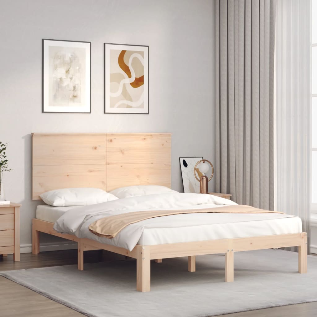 Cadre de lit sans matelas 140x200 cm bois massif de pin - XIOS
