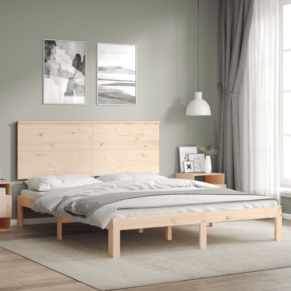 Cadre de lit sans matelas 160x200 cm bois massif de pin - XIOS