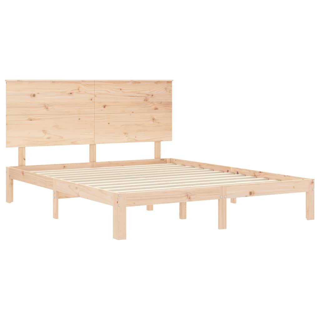 Cadre de lit sans matelas 160x200 cm bois massif de pin - XIOS