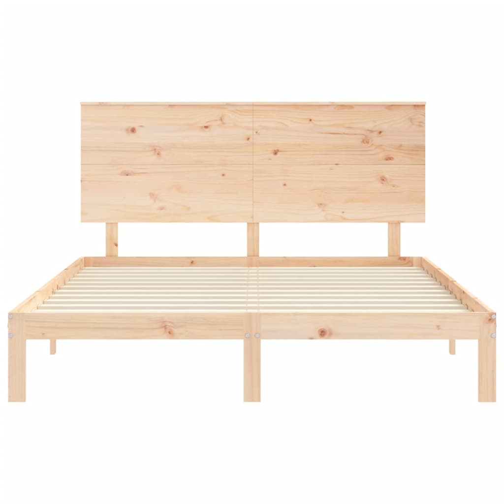 Cadre de lit sans matelas 160x200 cm bois massif de pin - XIOS