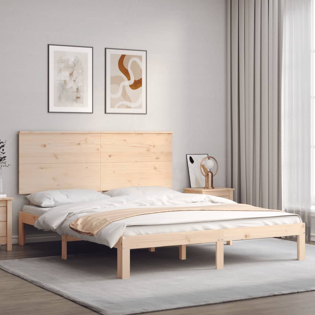 Cadre de lit sans matelas 160x200 cm bois massif de pin - XIOS