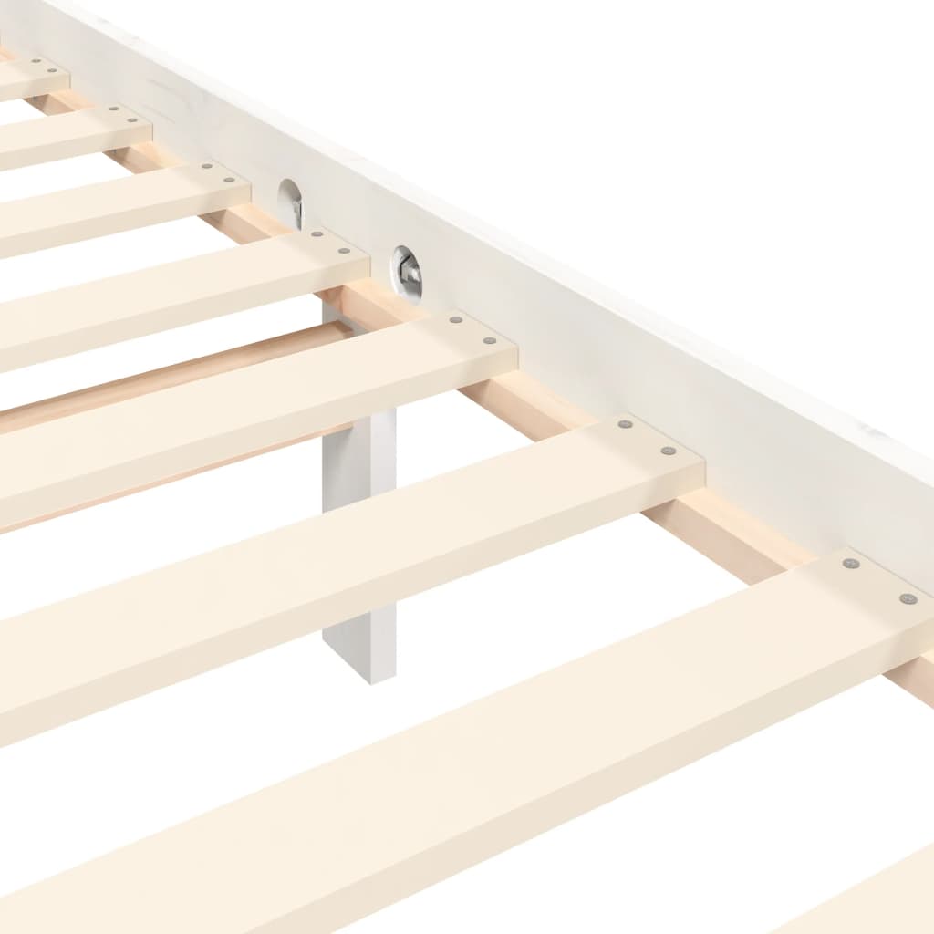 Cadre de lit sans matelas blanc bois de pin massif - XIOS
