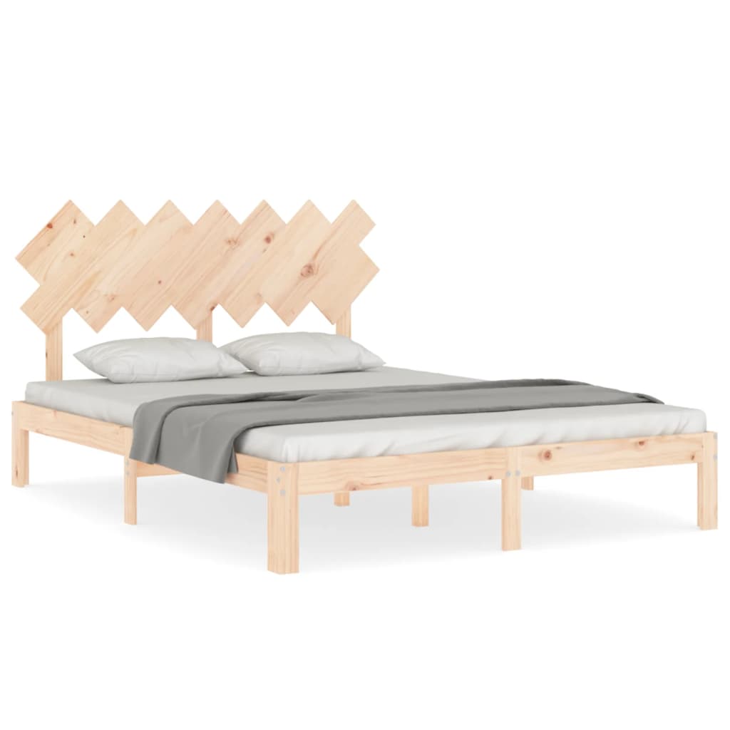 Cadre de lit sans matelas 140x190 cm bois de pin massif - XIOS