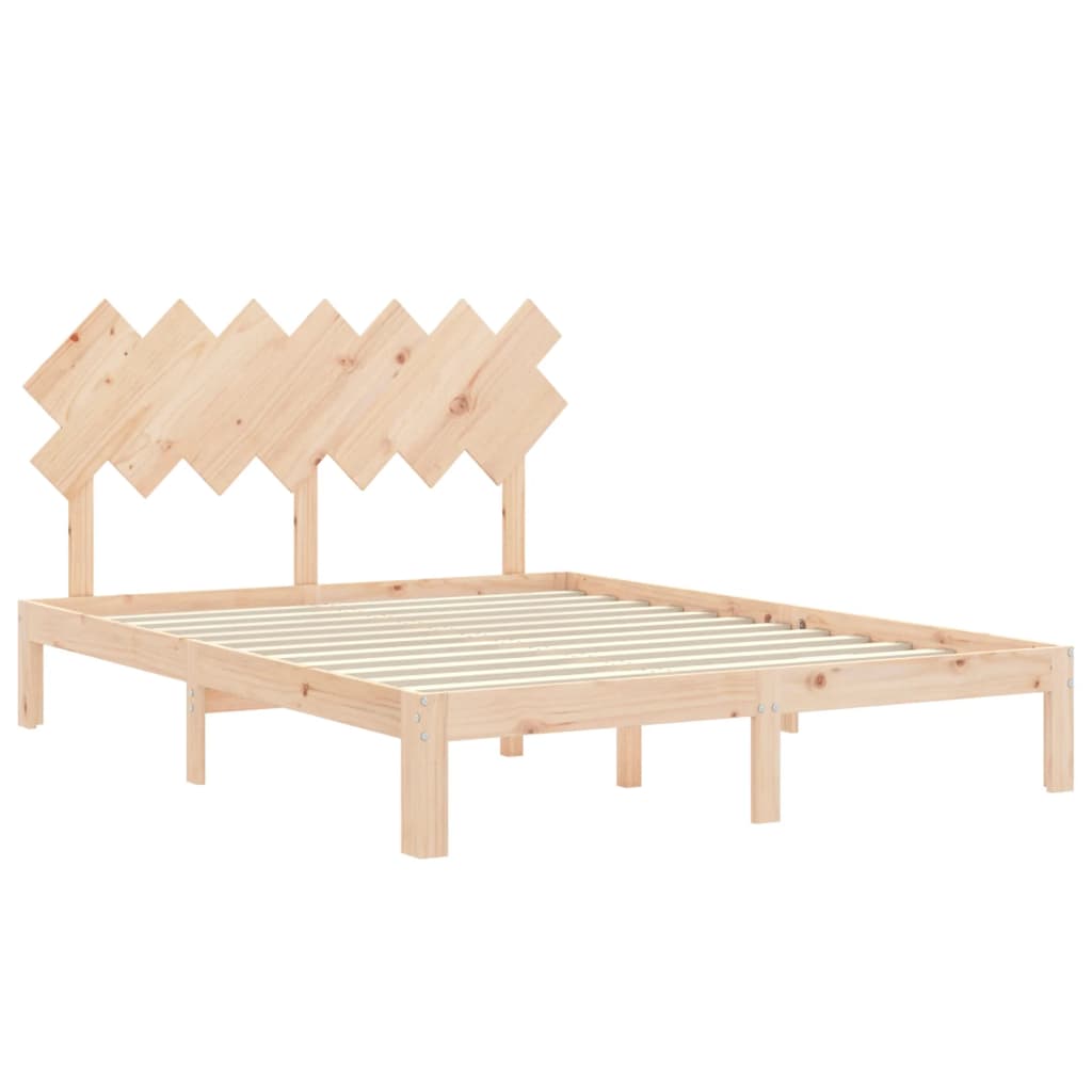 Cadre de lit sans matelas 140x190 cm bois de pin massif - XIOS