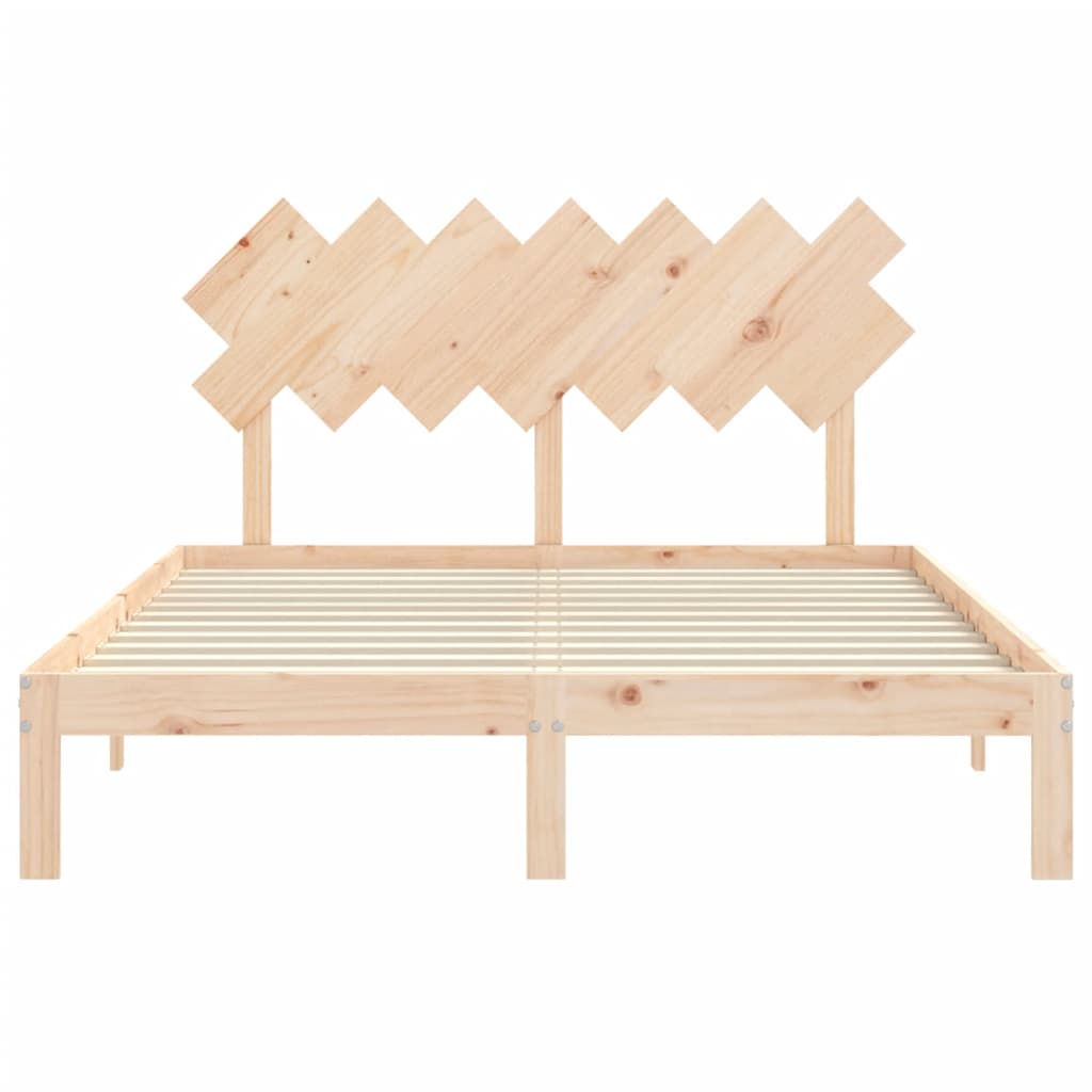 Cadre de lit sans matelas 140x190 cm bois de pin massif - XIOS