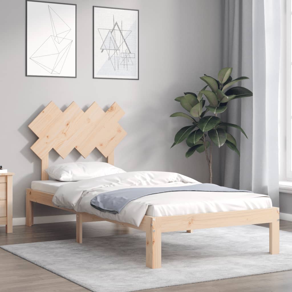 Cadre de lit sans matelas 90x200 cm bois de pin massif - XIOS