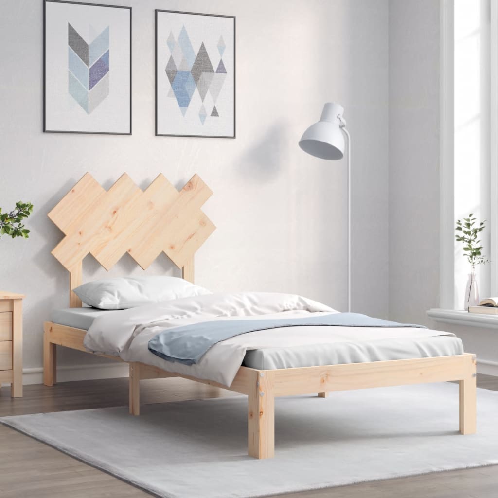 Cadre de lit sans matelas 90x200 cm bois de pin massif - XIOS