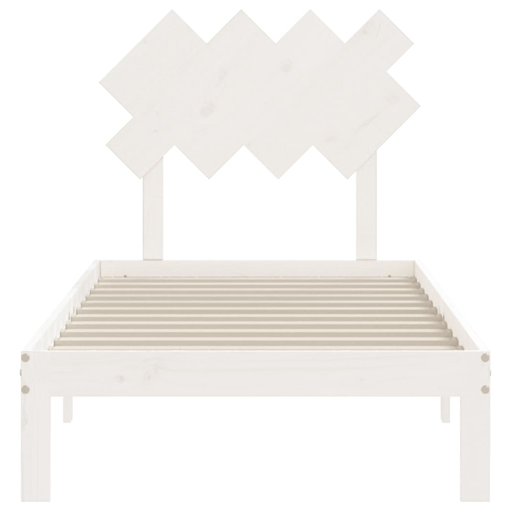 Cadre de lit sans matelas blanc 90x200 cm bois de pin massif - XIOS