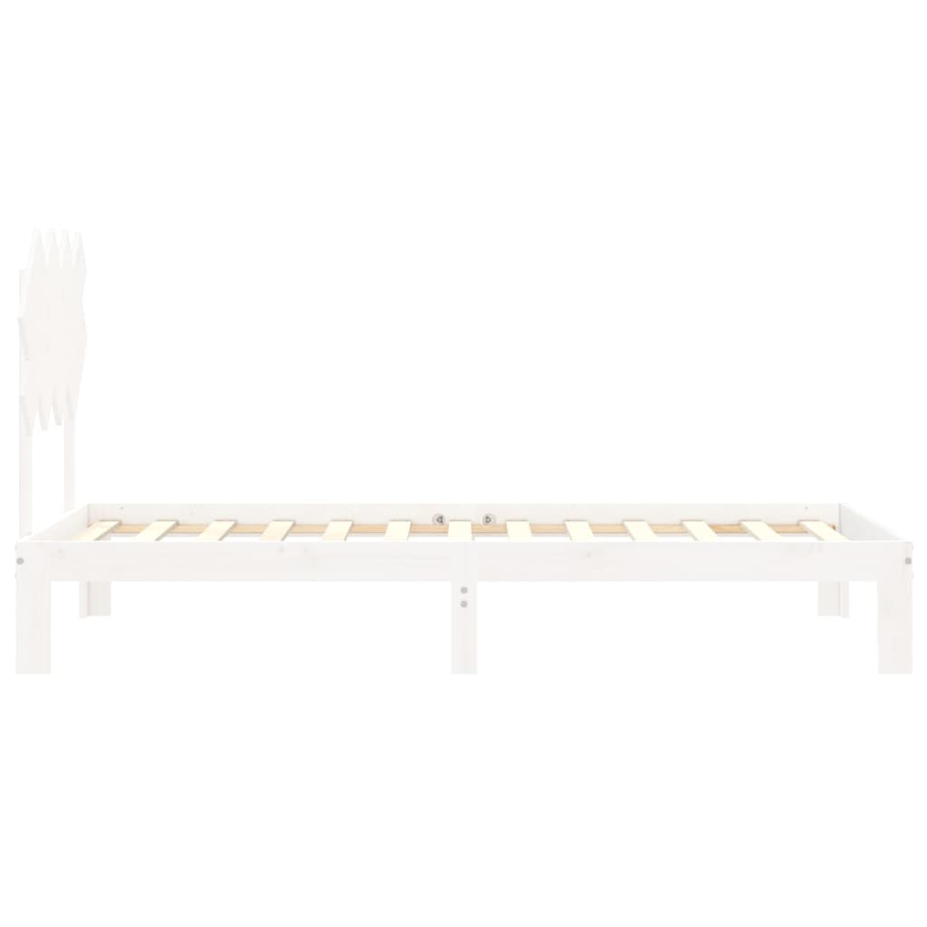 Cadre de lit sans matelas blanc 90x200 cm bois de pin massif - XIOS