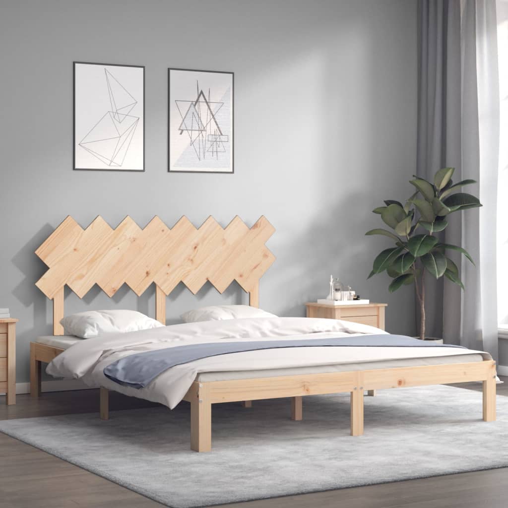 Cadre de lit sans matelas 160x200 cm bois massif de pin - XIOS