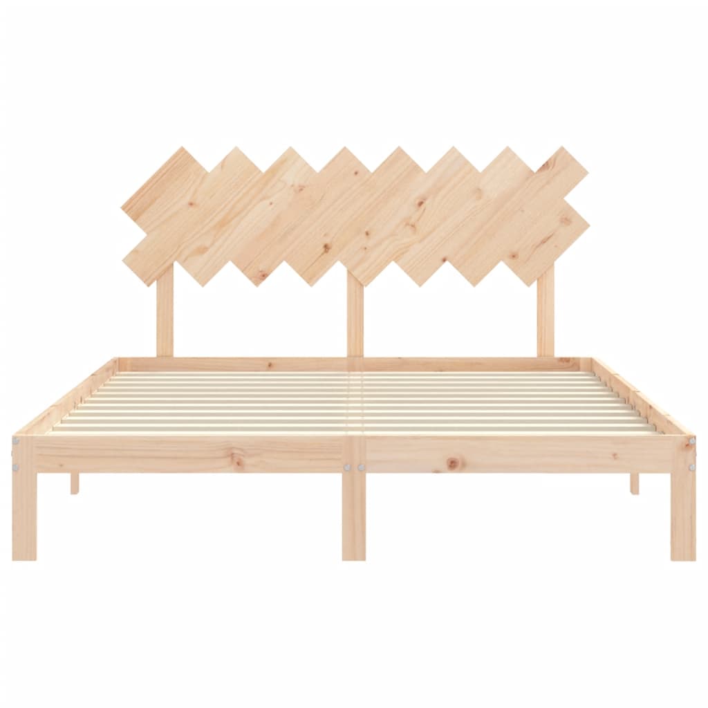 Cadre de lit sans matelas 160x200 cm bois massif de pin - XIOS