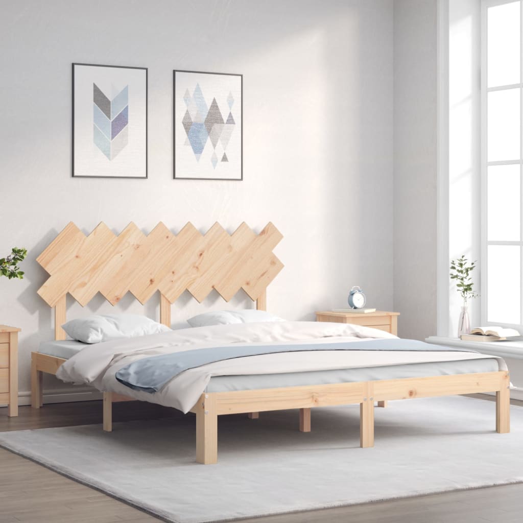 Cadre de lit sans matelas 160x200 cm bois massif de pin - XIOS