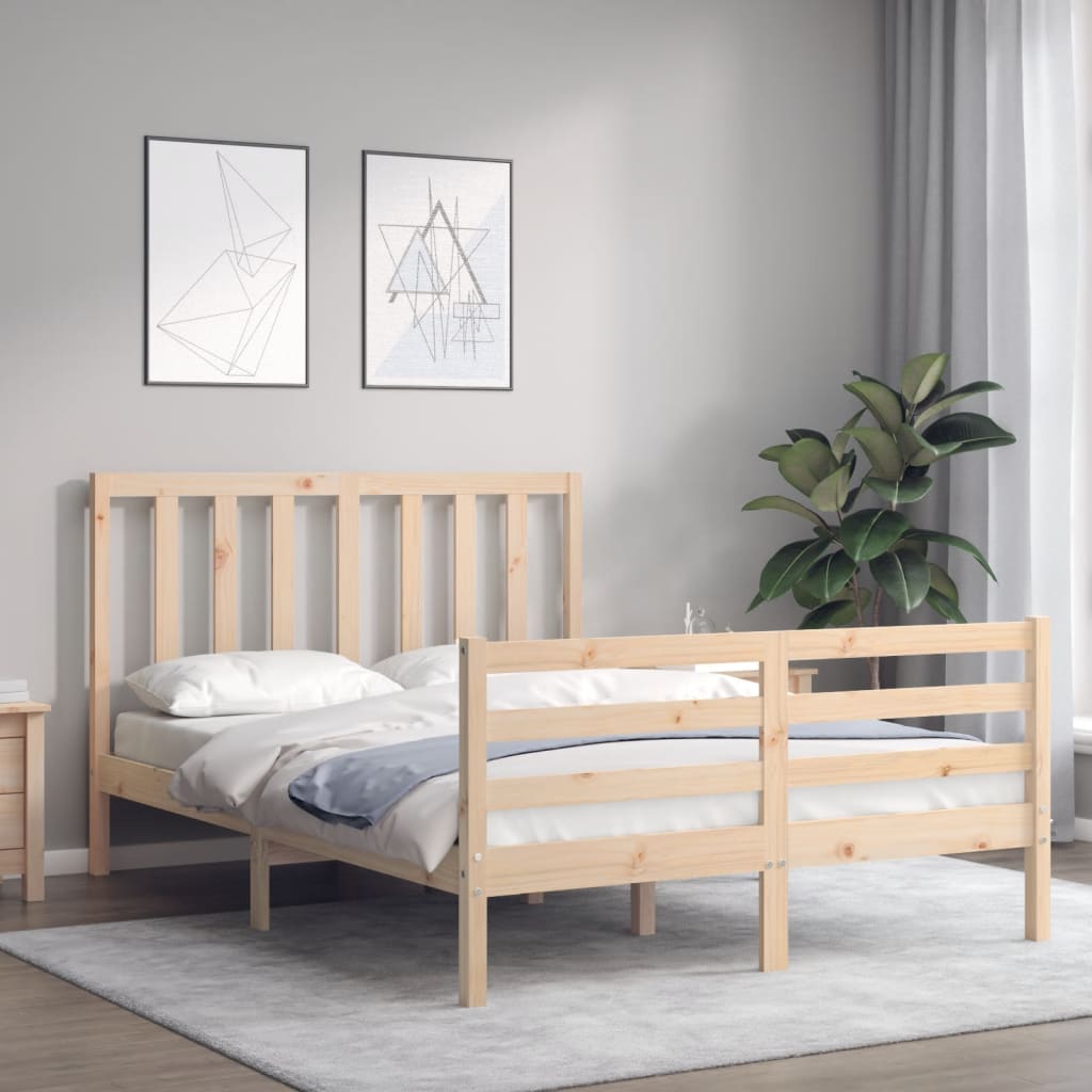 Cadre de lit sans matelas 140x190 cm bois de pin massif - XIOS