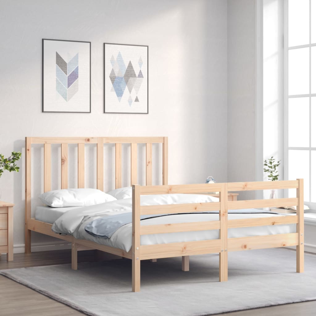 Cadre de lit sans matelas 140x190 cm bois de pin massif - XIOS