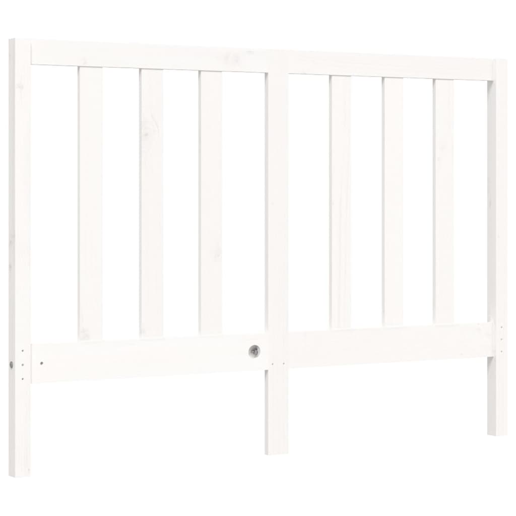 Cadre de lit sans matelas blanc 140x190 cm bois de pin massif - XIOS