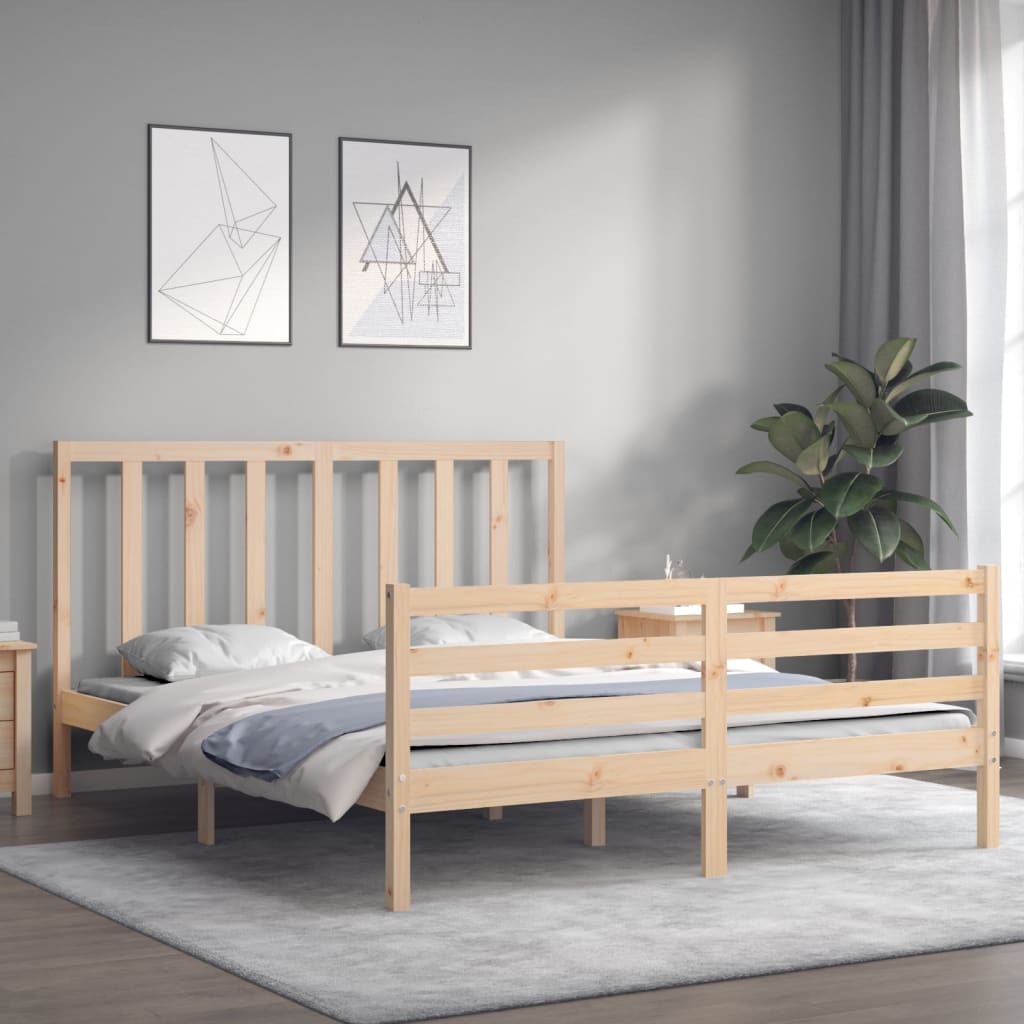 Cadre de lit sans matelas 160x200 cm bois massif de pin