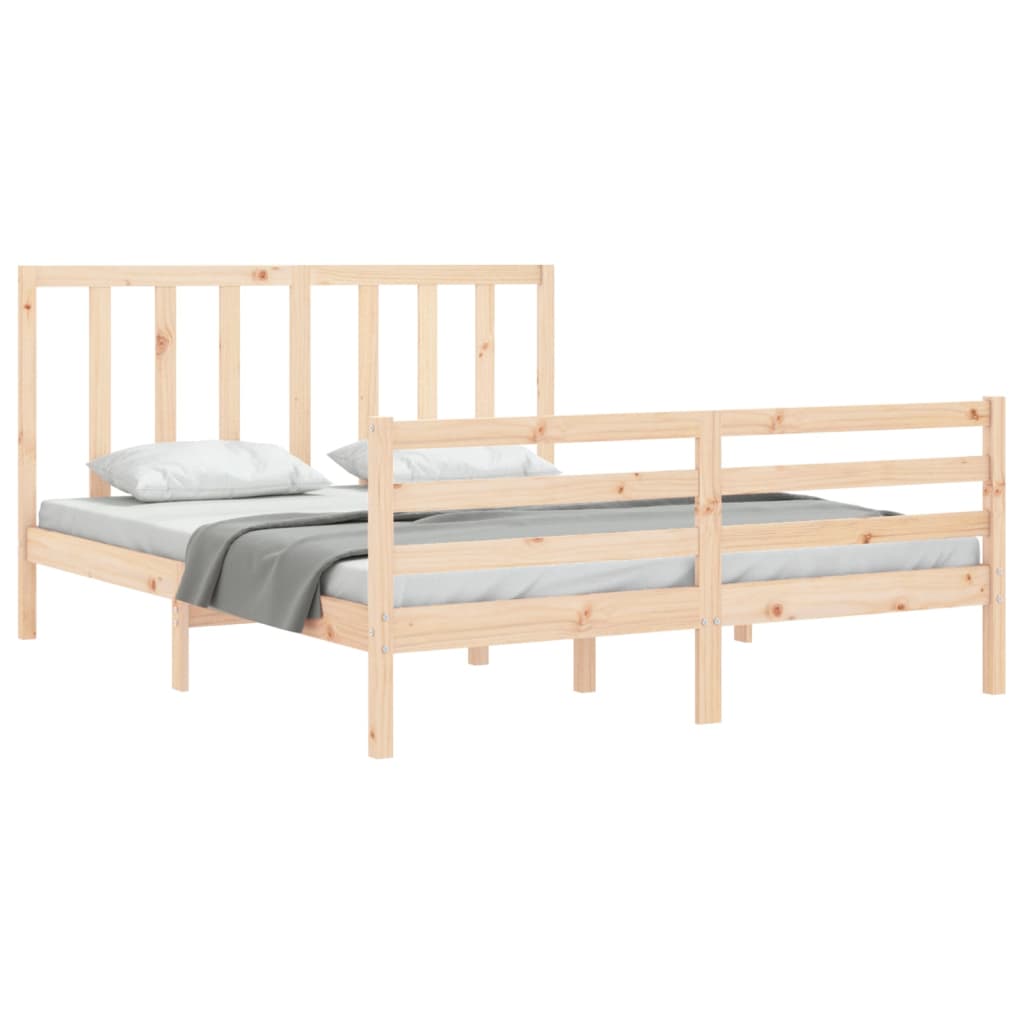 Cadre de lit sans matelas 160x200 cm bois massif de pin