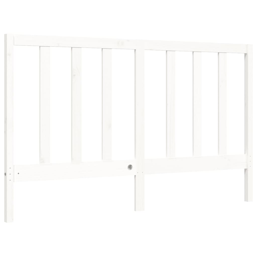 Cadre de lit sans matelas blanc 160x200 cm bois de pin massif - XIOS