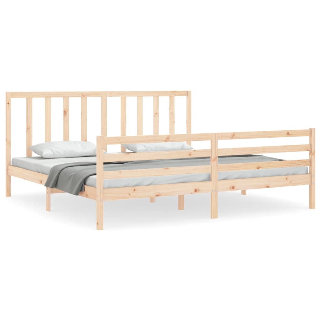 Cadre de lit sans matelas 200x200 cm bois massif de pin - XIOS