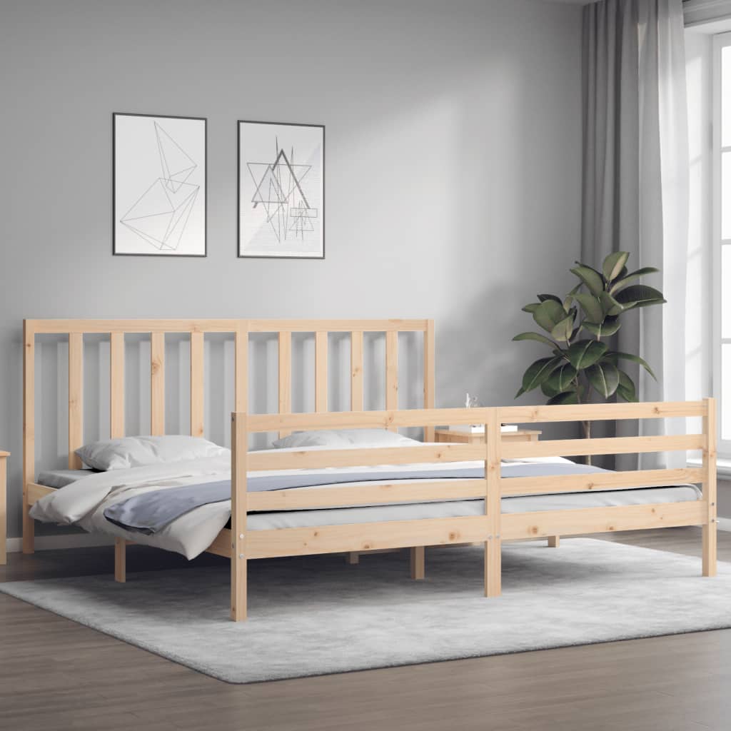Cadre de lit sans matelas 200x200 cm bois massif de pin - XIOS