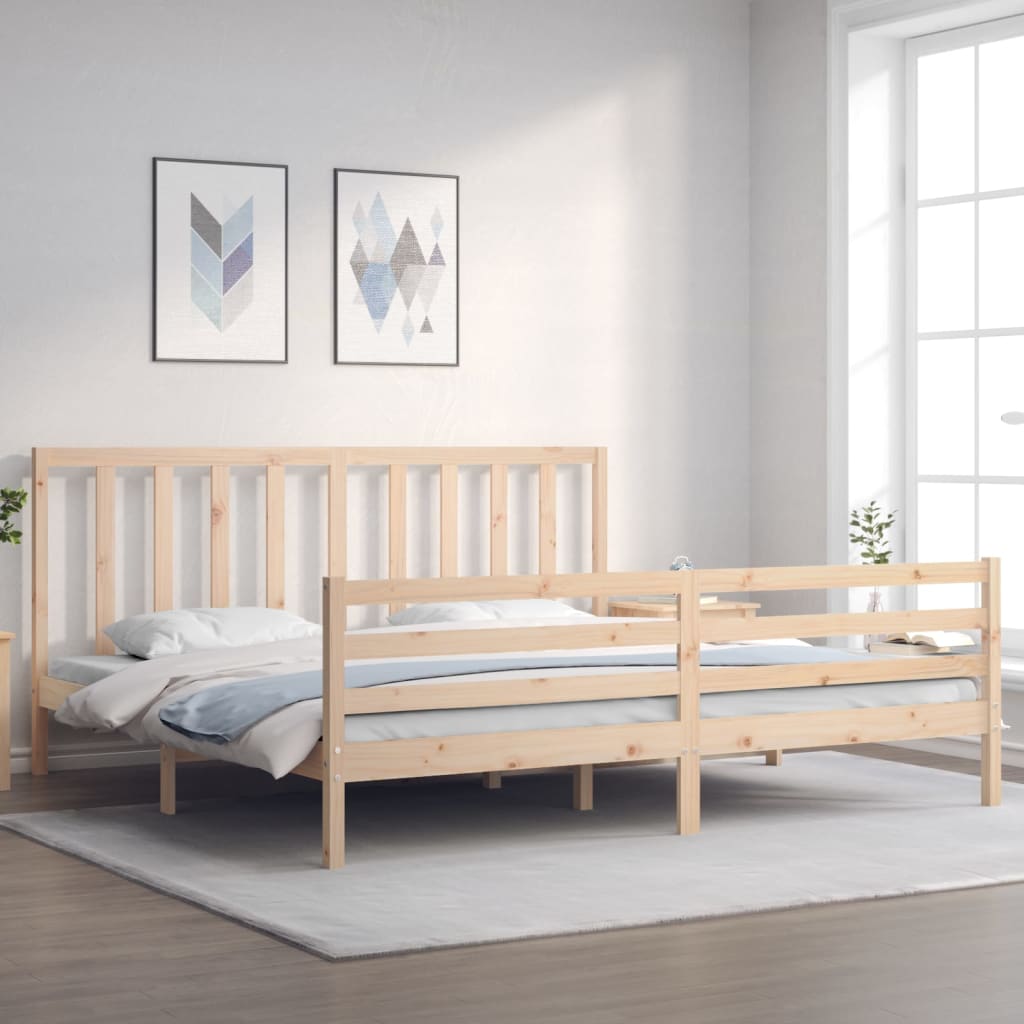 Cadre de lit sans matelas 200x200 cm bois massif de pin - XIOS
