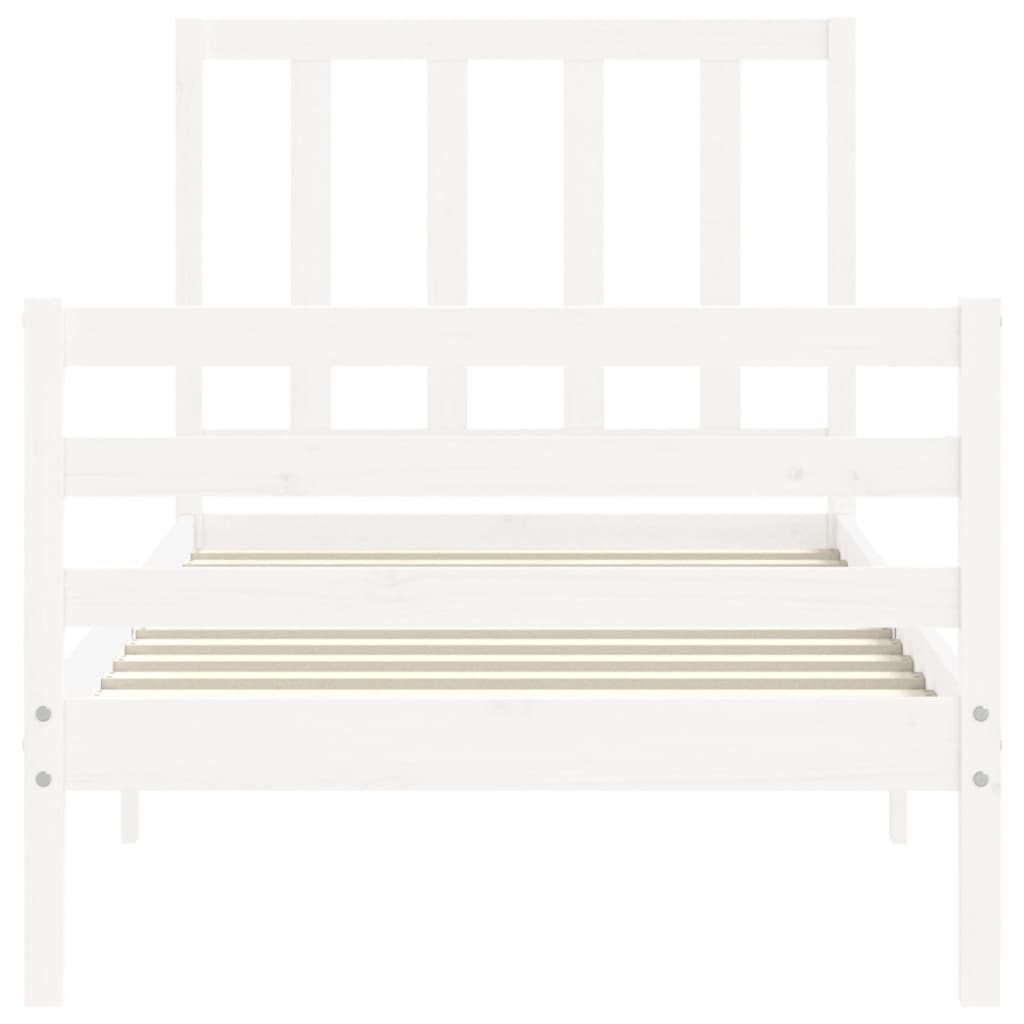 Cadre de lit sans matelas blanc bois de pin massif - XIOS