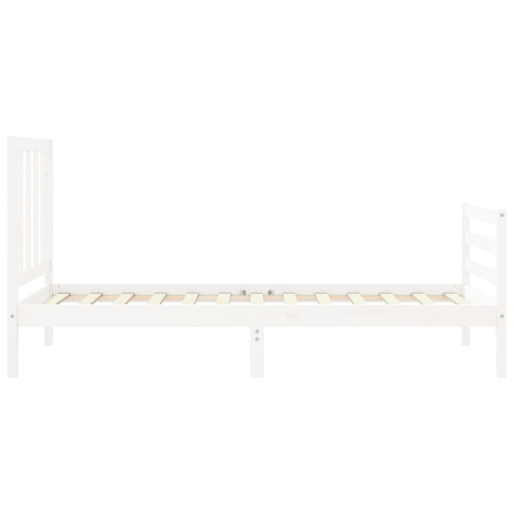 Cadre de lit sans matelas blanc bois de pin massif - XIOS