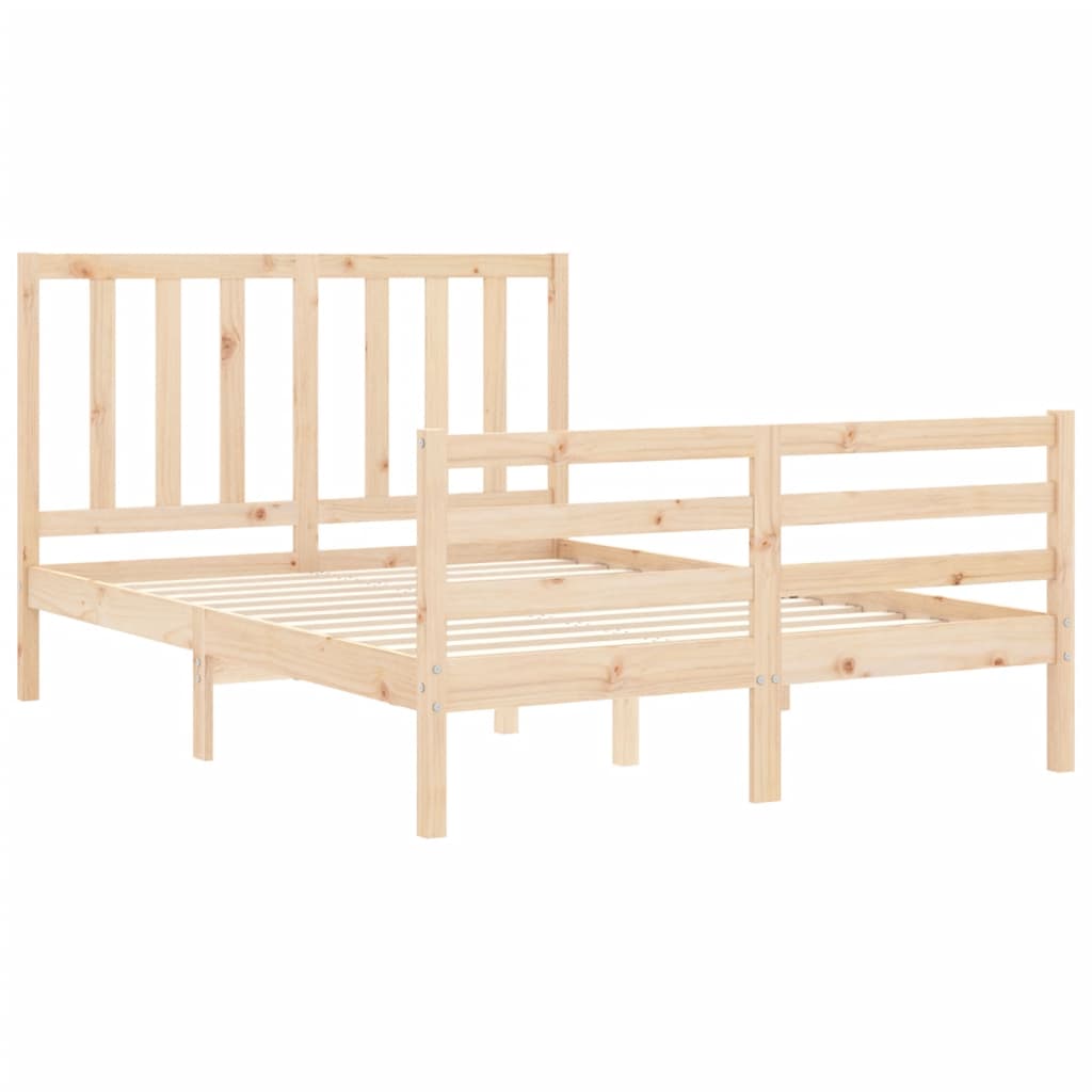 Cadre de lit sans matelas 140x190 cm bois de pin massif - XIOS
