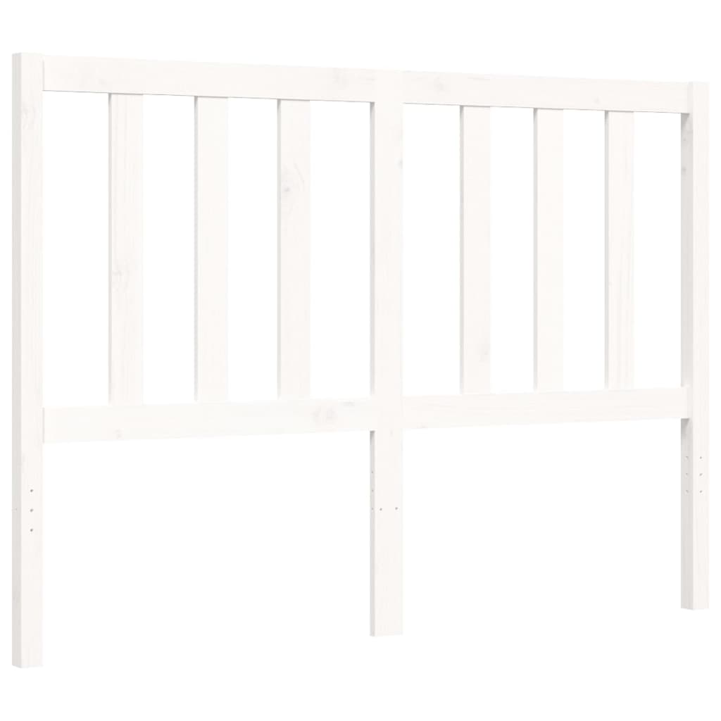 Cadre de lit sans matelas blanc 140x190 cm bois de pin massif - XIOS