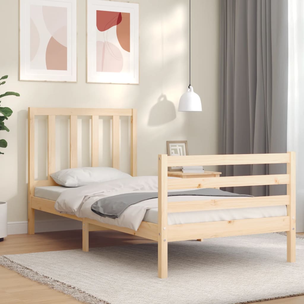 Cadre de lit sans matelas 90x200 cm bois de pin massif - XIOS