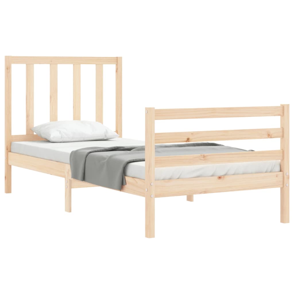 Cadre de lit sans matelas 90x200 cm bois de pin massif - XIOS