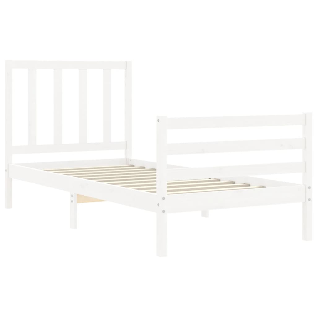 Cadre de lit sans matelas blanc 100x200 cm bois de pin massif - XIOS