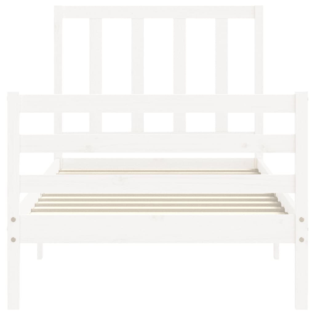 Cadre de lit sans matelas blanc 100x200 cm bois de pin massif - XIOS