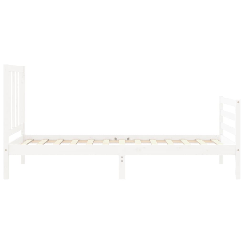 Cadre de lit sans matelas blanc 100x200 cm bois de pin massif - XIOS