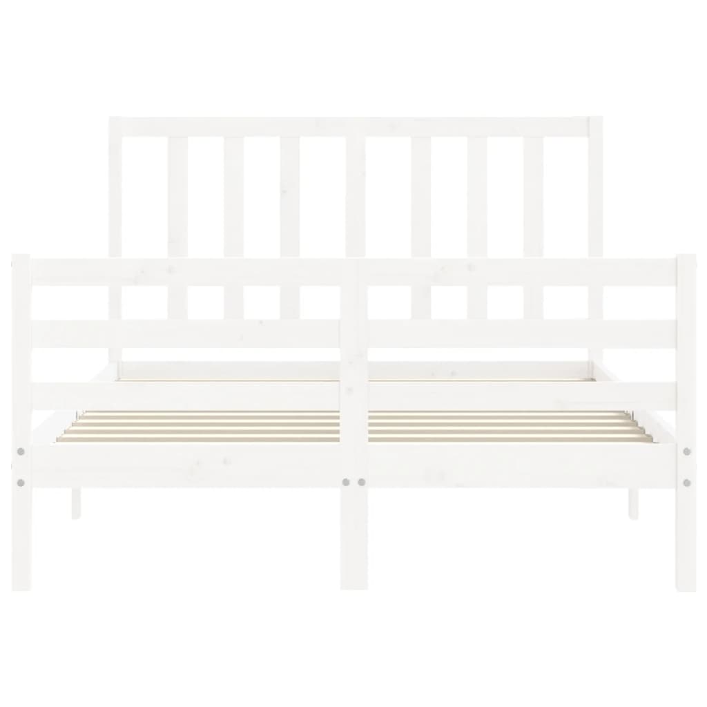 Cadre de lit sans matelas blanc 140x200 cm bois de pin massif - XIOS