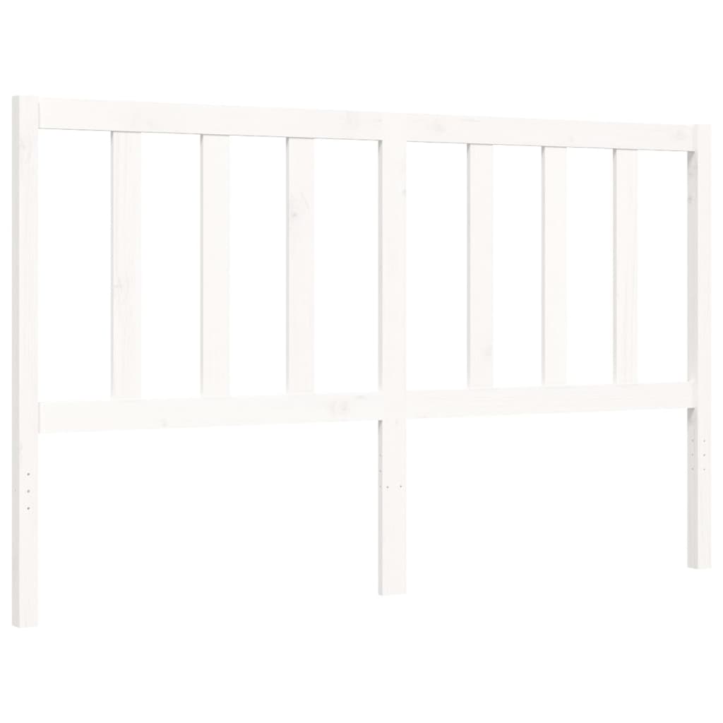 Cadre de lit sans matelas blanc 160x200 cm bois de pin massif - XIOS