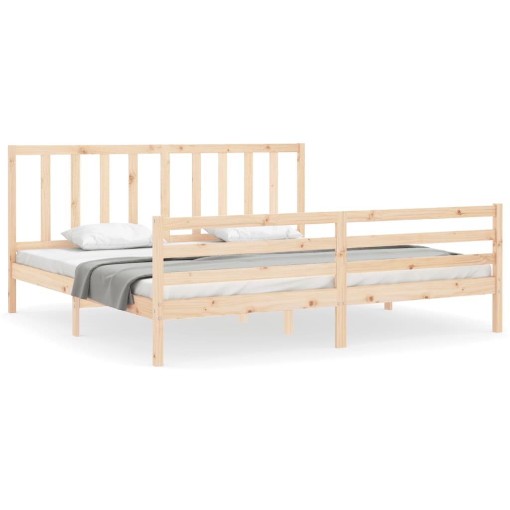 Cadre de lit sans matelas 200x200 cm bois massif de pin - XIOS