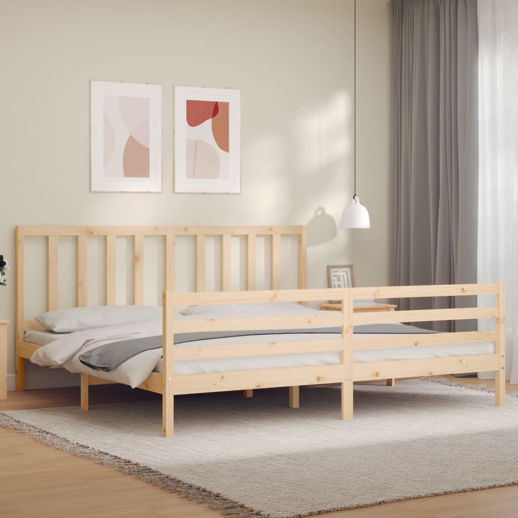 Cadre de lit sans matelas 200x200 cm bois massif de pin - XIOS