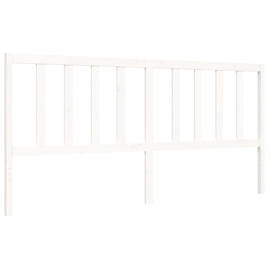 Cadre de lit sans matelas blanc 200x200 cm bois massif de pin - XIOS