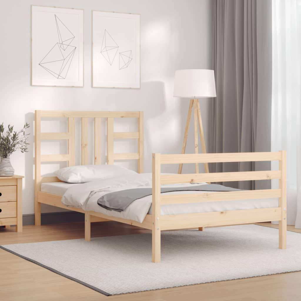 Cadre de lit sans matelas 90x200 cm bois de pin massif - XIOS