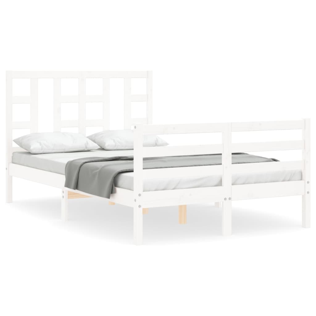 Cadre de lit sans matelas blanc 120x200 cm bois massif - XIOS
