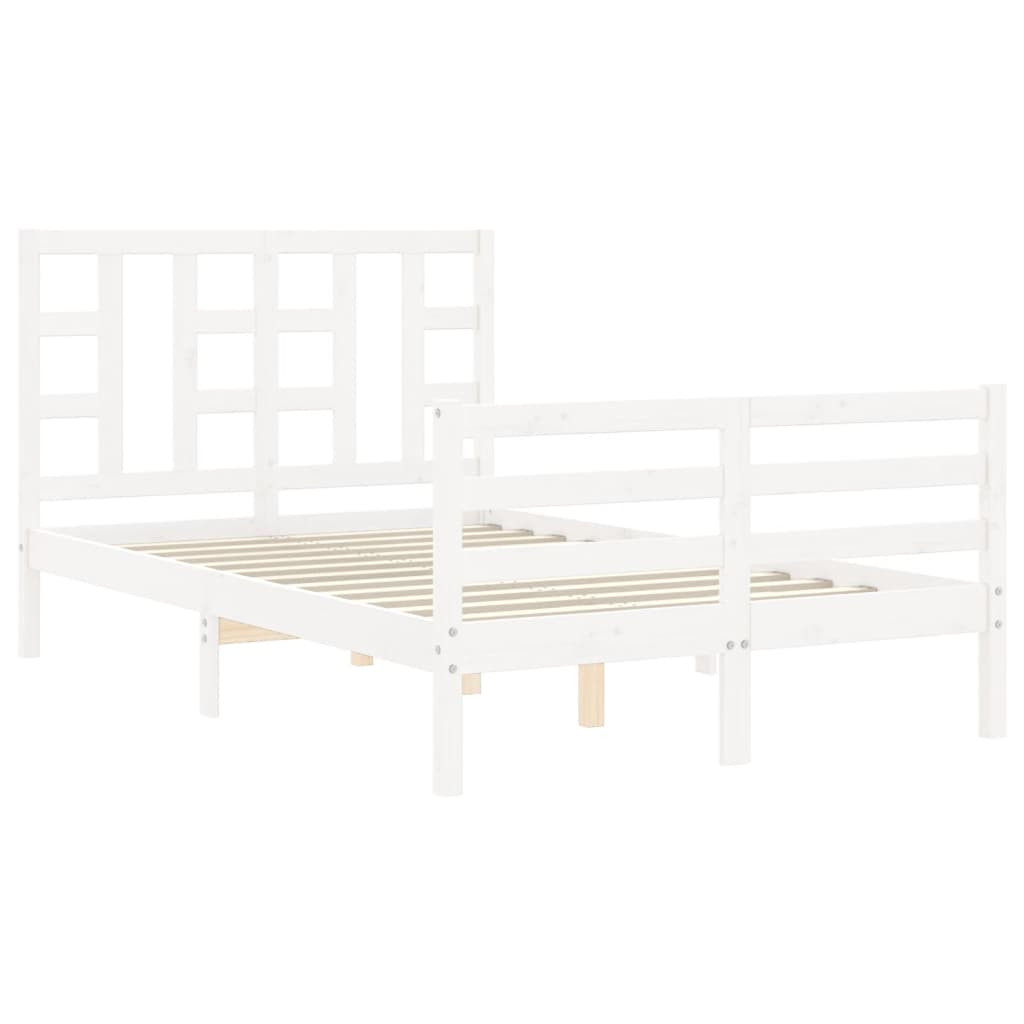 Cadre de lit sans matelas blanc 120x200 cm bois massif - XIOS