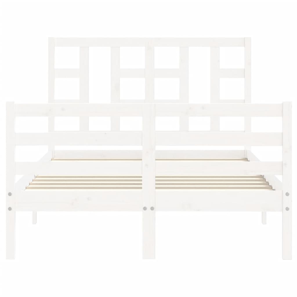 Cadre de lit sans matelas blanc 120x200 cm bois massif - XIOS