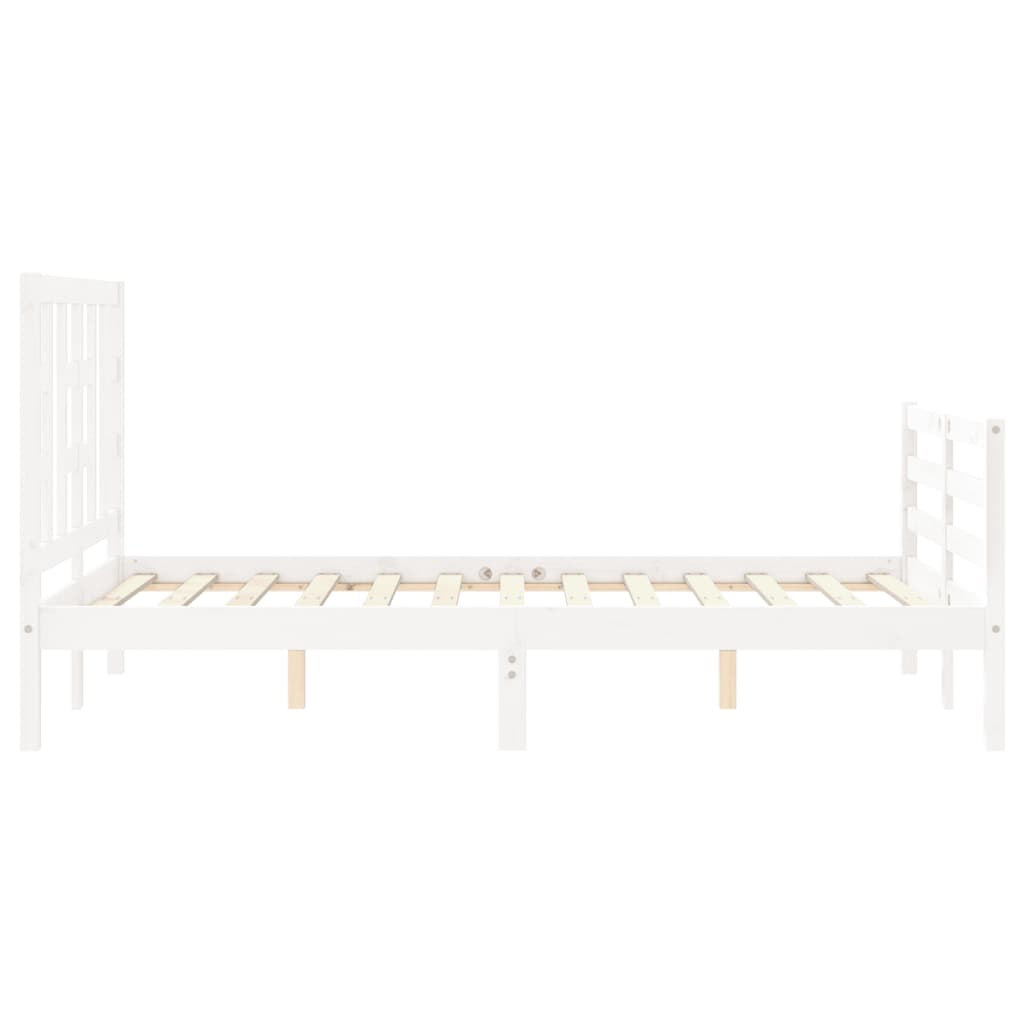 Cadre de lit sans matelas blanc 120x200 cm bois massif - XIOS