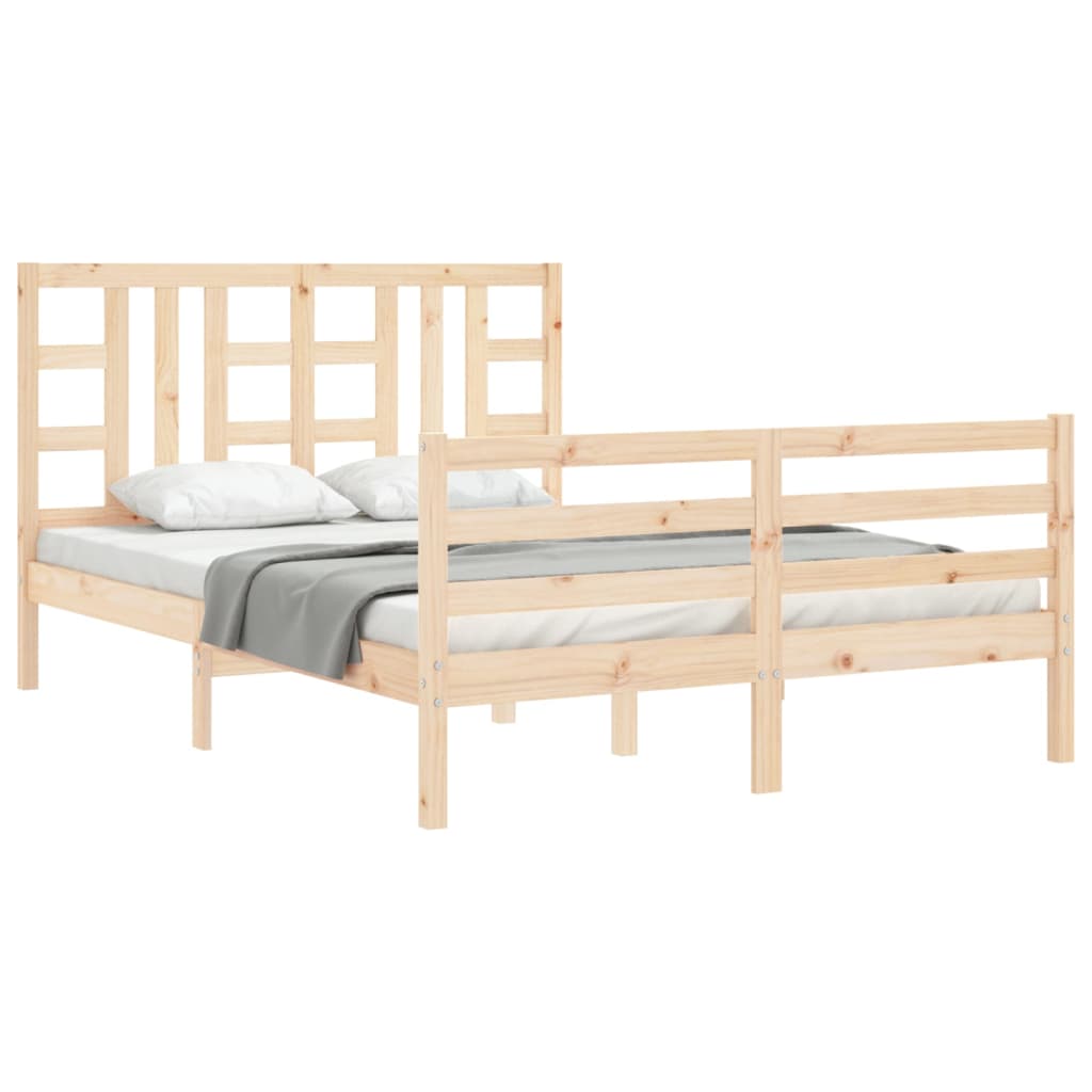 Cadre de lit sans matelas 140x200 cm bois massif - XIOS